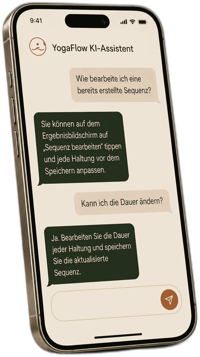 Beispielgespräch mit dem YogaFlow AI Assistenten